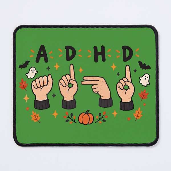Item preview, ADHD ASL Halloween Awareness Deaf Neurodivergent Sign Language Design designed and sold by Marti’s Shop Corner.