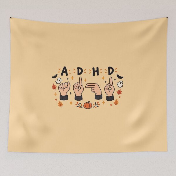 Item preview, ADHD ASL Halloween Awareness Deaf Neurodivergent Sign Language Design designed and sold by Marti’s Shop Corner.