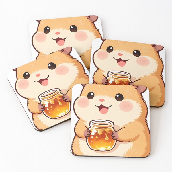 Item preview, Cute Baby Hamster Hugging Tiny Honey Jar designed and sold by pumsquare.