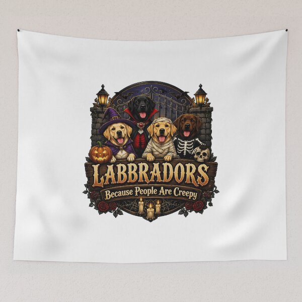 Item preview, Labradors Halloween Costumes Spooky Dog Art designed and sold by OlyvieArt.