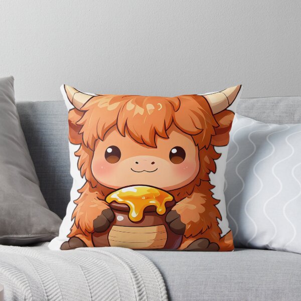 Item preview, Cute Baby Highland Cow Calf with Honey Pot designed and sold by pumsquare.