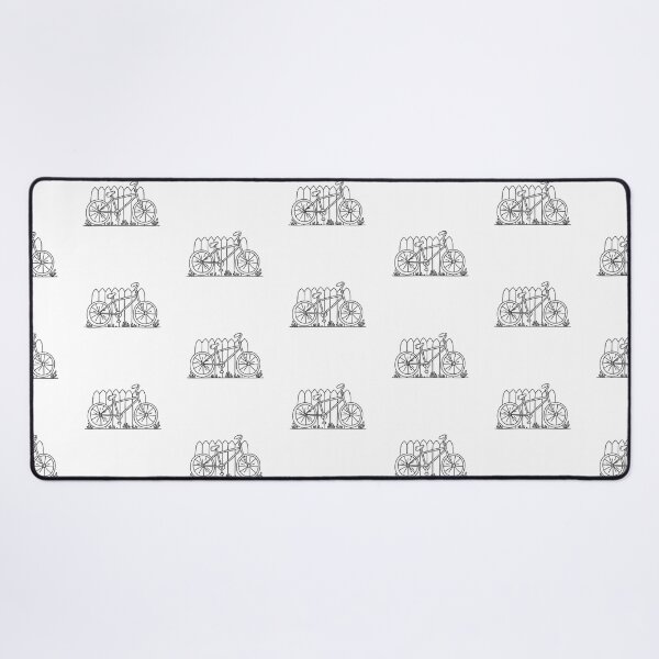 Item preview, Bent bicycle leaning against a fence in playful doodle illustration designed and sold by rasagamastore.