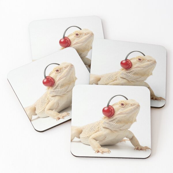 Item preview, Cute Albino Bearded Dragon with Cherry Fruit Headphones designed and sold by Sulco Design.