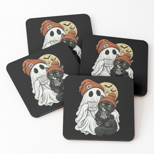 Item preview, Waiting For The Big Beautiful Obituary Ghost Black Cat Cute Spooky Design designed and sold by QLShop.