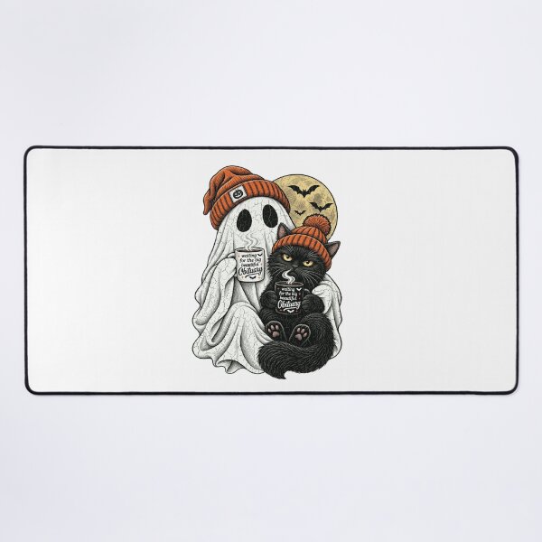 Item preview, Waiting For The Big Beautiful Obituary Ghost Black Cat Cute Spooky Design designed and sold by QLShop.