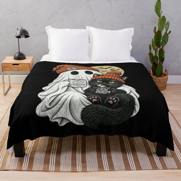 Item preview, Waiting For The Big Beautiful Obituary Ghost Black Cat Cute Spooky Design designed and sold by QLShop.