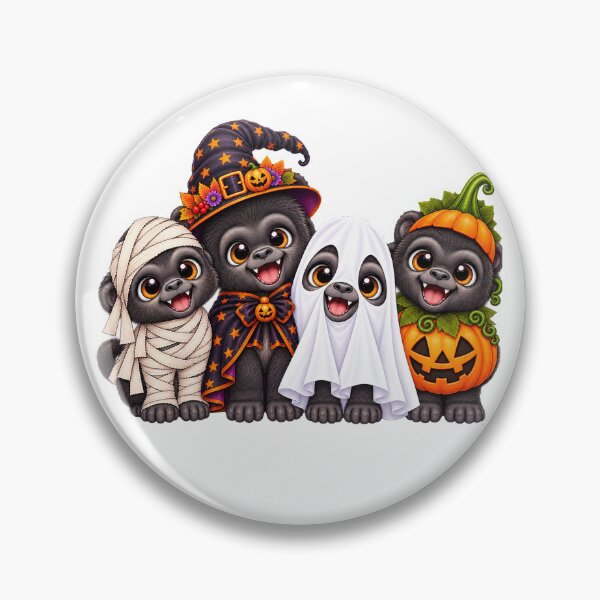 Item preview, gorilla Pumpkin Halloween Ghost gorillas designed and sold by QuiteOrbit.