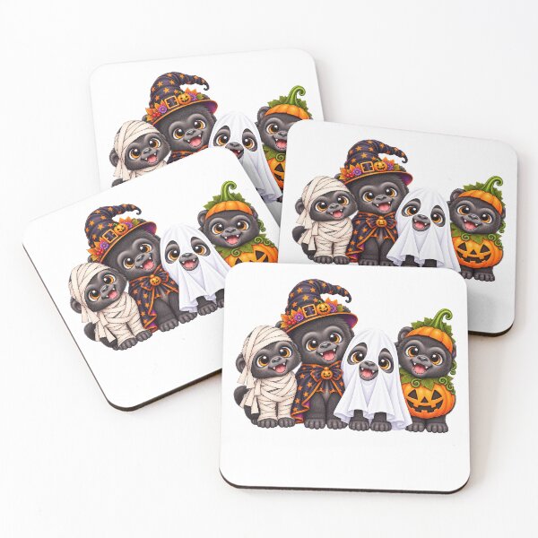 Item preview, gorilla Pumpkin Halloween Ghost gorillas designed and sold by QuiteOrbit.