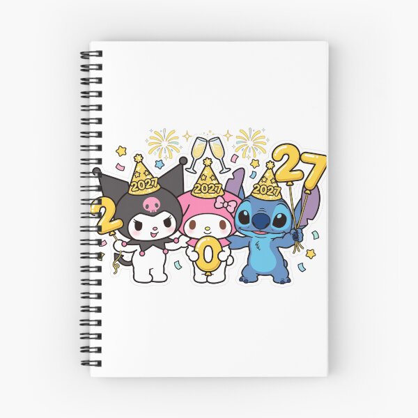 Item preview, New Year 2027 PNG | Kuromi My Melody Stitch 2027 Design | Kawaii Sanrio New Year Transparent | 2027 Party Clipart designed and sold by HoMya.