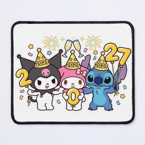 Item preview, New Year 2027 PNG | Kuromi My Melody Stitch 2027 Design | Kawaii Sanrio New Year Transparent | 2027 Party Clipart designed and sold by HoMya.