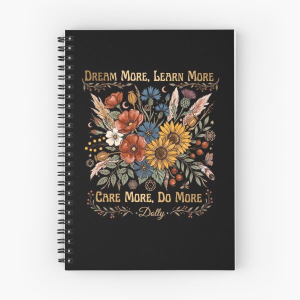 Item preview, Dolly Parton Quote Boho Floral -Dream More Learn More Care More Do More designed and sold by jentochicken.