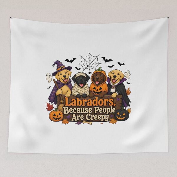 Item preview, Labradors Halloween Costumes Creepy People Dogs Art designed and sold by OlyvieArt.
