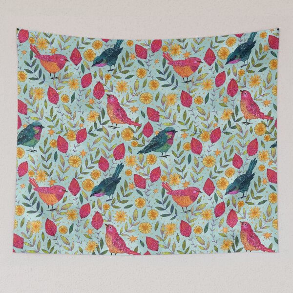 Item preview, Finches - Light Blue designed and sold by inkedinred.