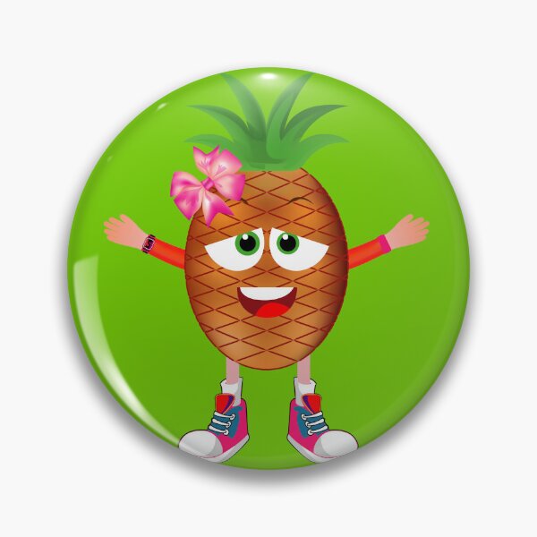 Item preview, Satisfied Pineapple Animated Character Girl Version designed and sold by ExpressiveToon.