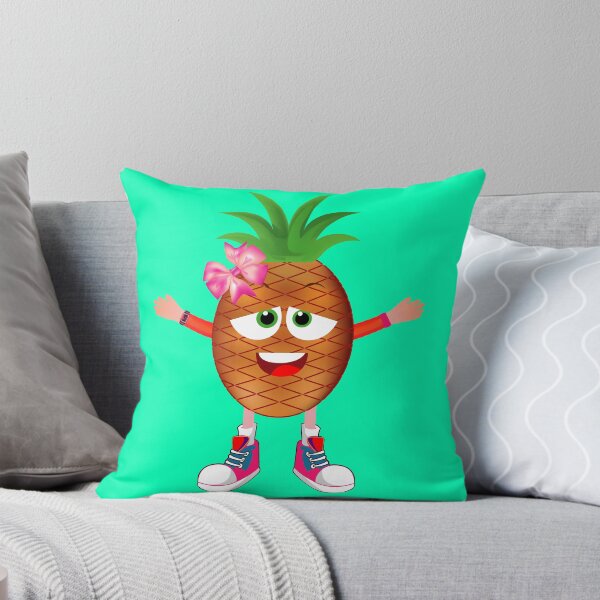 Artikelvorschau, Zufriedene Ananas (animierte Charakterversion, Mädchen) entworfen und verkauft von ExpressiveToon.