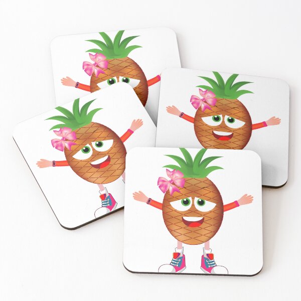 Item preview, Satisfied Pineapple Animated Character Girl Version designed and sold by ExpressiveToon.