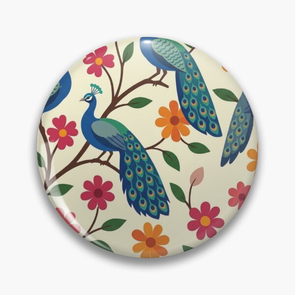 Item preview, Folk Floral Peacock Motif Illustration | Retro Image designed and sold by Sakshiartwork.