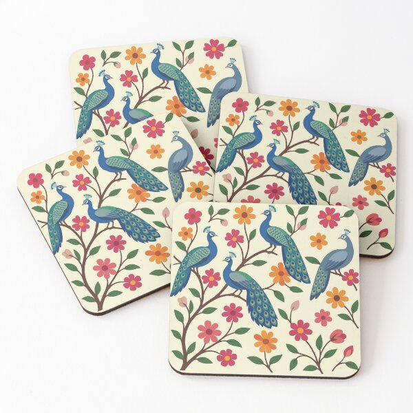 Item preview, Folk Floral Peacock Motif Illustration | Retro Image designed and sold by Sakshiartwork.