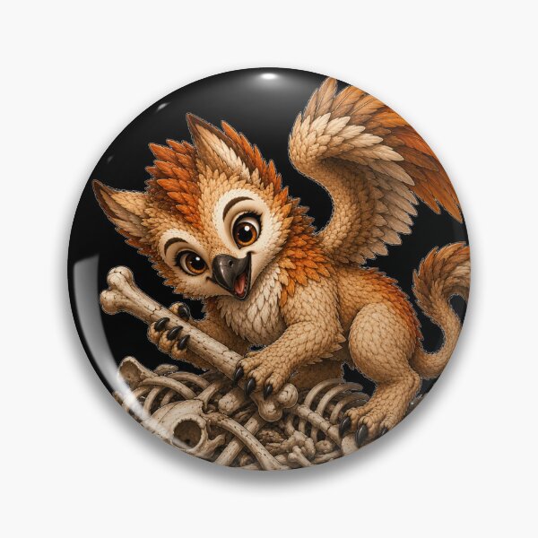 Item preview, Cute Griffin on Bone Pile Illustration designed and sold by Hatchling Hollow.