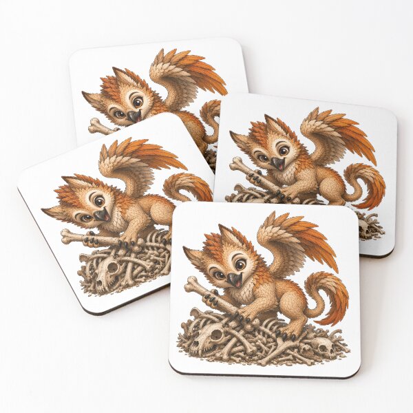 Item preview, Cute Griffin on Bone Pile Illustration designed and sold by Hatchling Hollow.