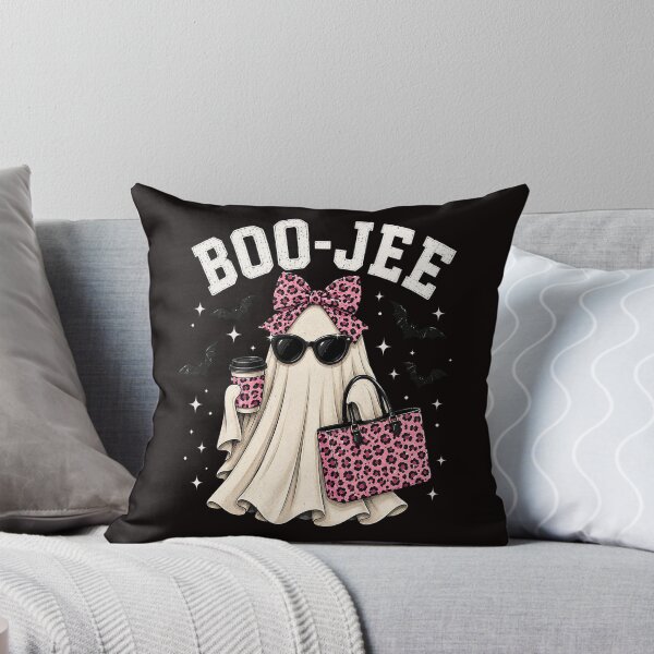 Item preview, Boo-Jee Ghost Pink Leopard Bow Halloween Coffee Lover designed and sold by torildorxop.