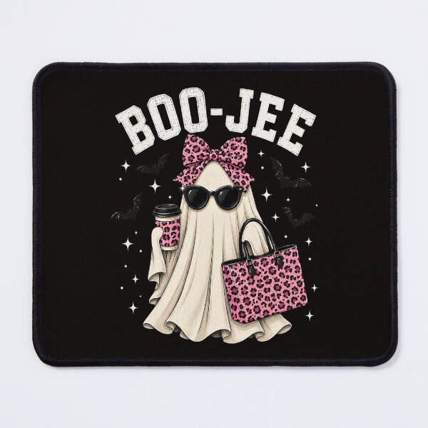 Item preview, Boo-Jee Ghost Pink Leopard Bow Halloween Coffee Lover designed and sold by torildorxop.