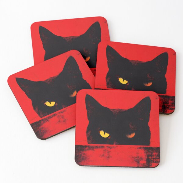 Item preview, Gato negro en rojo designed and sold by KiraChie.