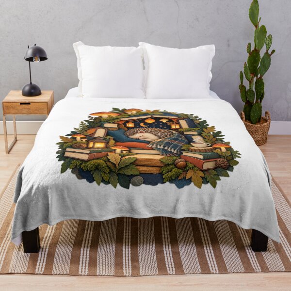 Item preview, Hedgehog Sleeping in a Cozy Book Nook designed and sold by SiripornSeaynng.