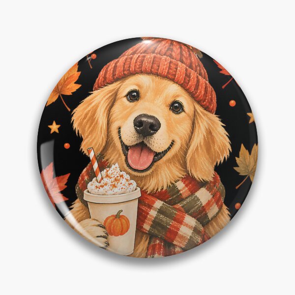 Item preview, Cute Golden Retriever with Pumpkin Dog Lovers  designed and sold by DaphoLatara.