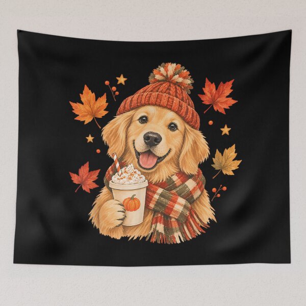 Item preview, Cute Golden Retriever with Pumpkin Dog Lovers  designed and sold by DaphoLatara.