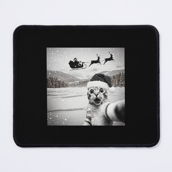 Item preview, Cute Funny Cat Selfie with Santa Sleigh Christmas Winter designed and sold by nryum.