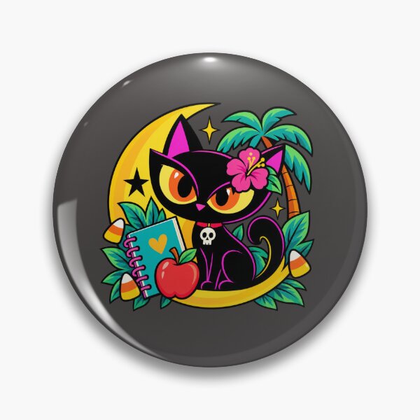 Item preview, Tropical Teacher Halloween Black Cat and Candy Corn - Book Lover Design designed and sold by ParfaitPrints.