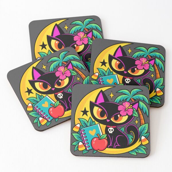 Item preview, Tropical Teacher Halloween Black Cat and Candy Corn - Book Lover Design designed and sold by ParfaitPrints.