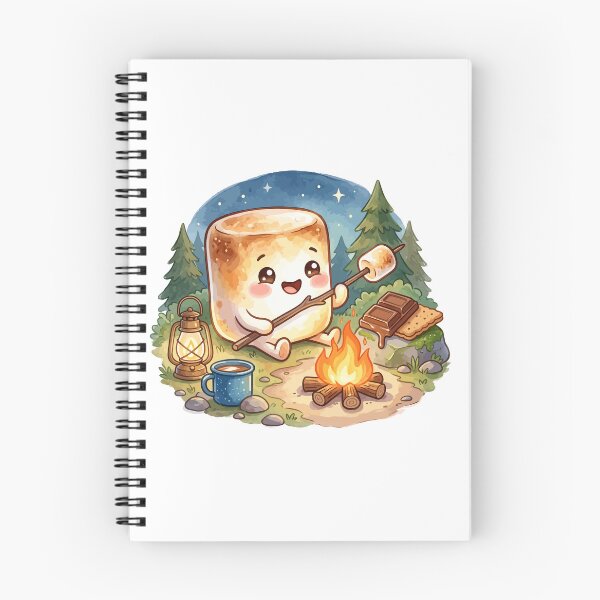 Item preview, Cute Camping Marshmallow Roasting by Campfire Smores Art designed and sold by Mellow Doodle Co..