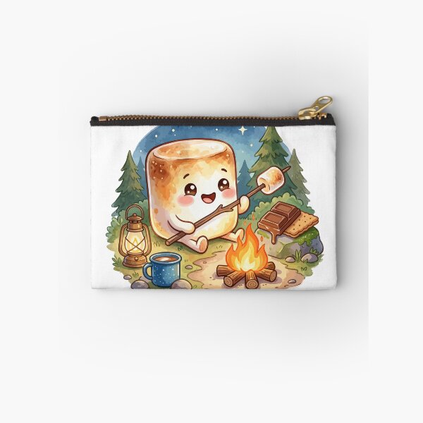 Item preview, Cute Camping Marshmallow Roasting by Campfire Smores Art designed and sold by Mellow Doodle Co..