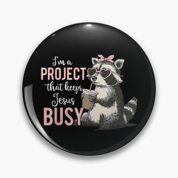 Item preview, I'm A Project that Keeps Jesus Busy Funny Christian Raccoon designed and sold by Aladino Tamayo.