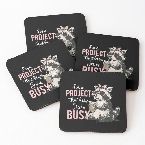 Item preview, I'm A Project that Keeps Jesus Busy Funny Christian Raccoon designed and sold by Aladino Tamayo.