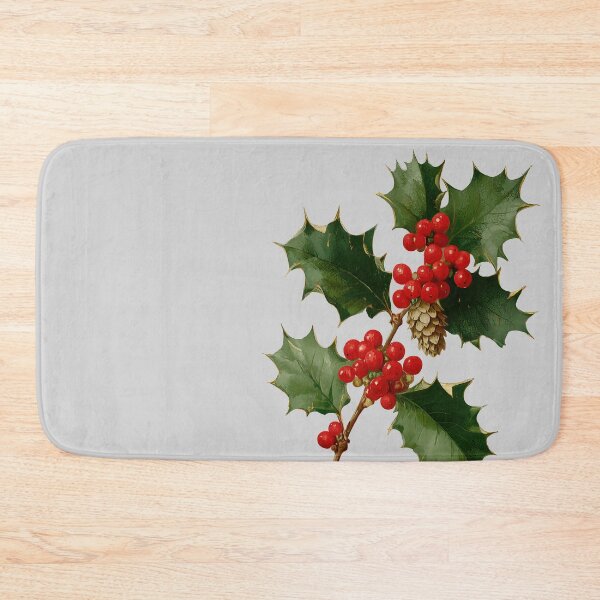 Item preview, Classic Christmas Holly Branch Botanical Illustration designed and sold by colorful-white.