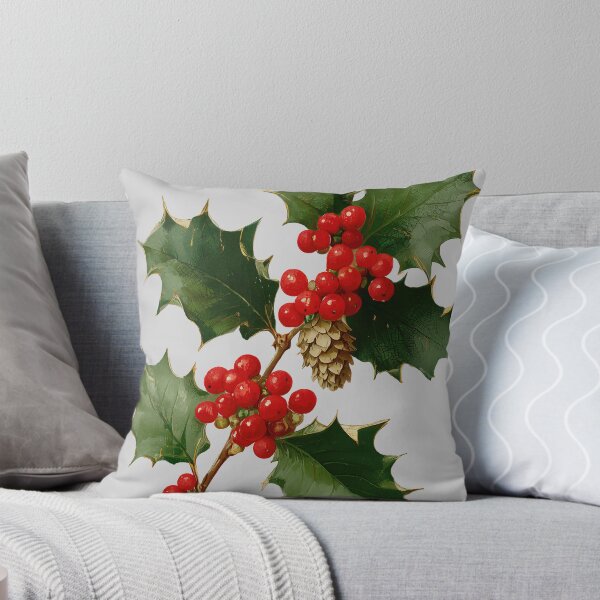 Item preview, Classic Christmas Holly Branch Botanical Illustration designed and sold by colorful-white.