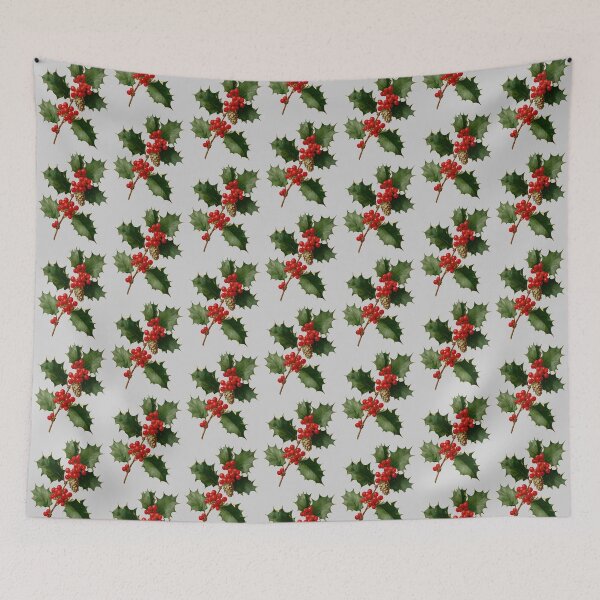 Item preview, Classic Christmas Holly Branch Botanical Illustration designed and sold by colorful-white.