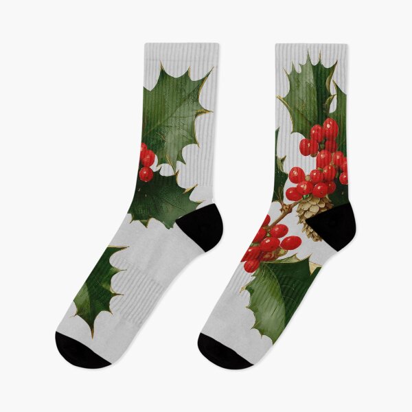 Item preview, Classic Christmas Holly Branch Botanical Illustration designed and sold by colorful-white.