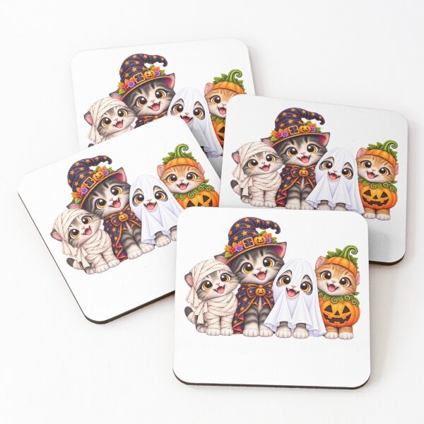 Item preview, Cat Pumpkin Halloween Ghost cats designed and sold by QuiteOrbit.