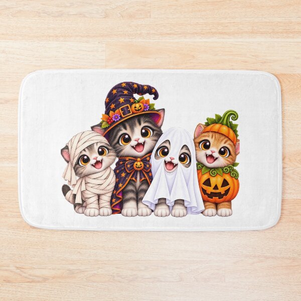 Item preview, Cat Pumpkin Halloween Ghost cats designed and sold by QuiteOrbit.