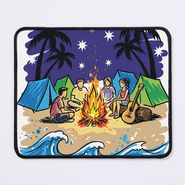 Item preview, Beach Bonfire Camping Night Stars Art Print designed and sold by Merch by Das Design Studio.