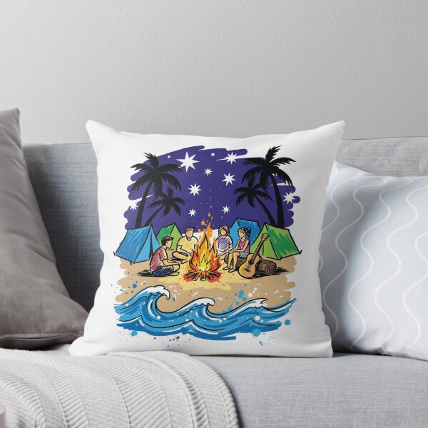 Item preview, Beach Bonfire Camping Night Stars Art Print designed and sold by Merch by Das Design Studio.