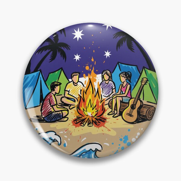 Item preview, Beach Bonfire Camping Night Stars Art Print designed and sold by Merch by Das Design Studio.