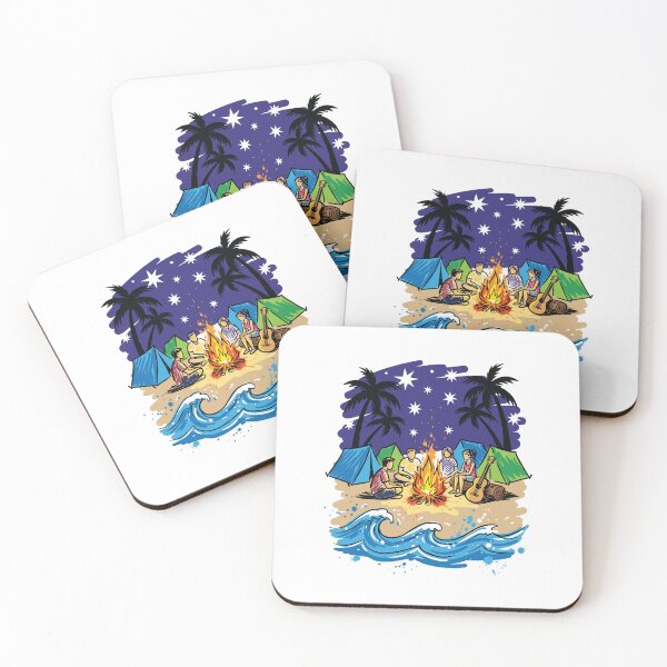 Item preview, Beach Bonfire Camping Night Stars Art Print designed and sold by Merch by Das Design Studio.