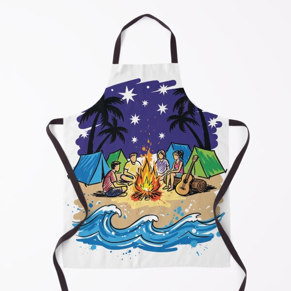 Item preview, Beach Bonfire Camping Night Stars Art Print designed and sold by Merch by Das Design Studio.