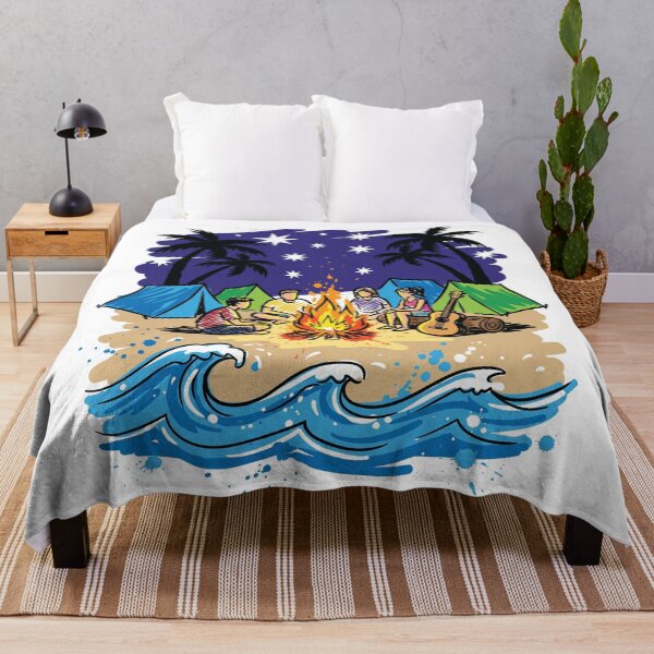 Item preview, Beach Bonfire Camping Night Stars Art Print designed and sold by Merch by Das Design Studio.