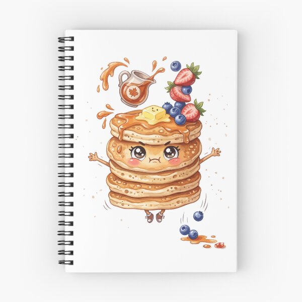 Item preview, Funny Angry Pancake Stack with Syrup and Berries Kawaii Art designed and sold by Mellow Doodle Co..